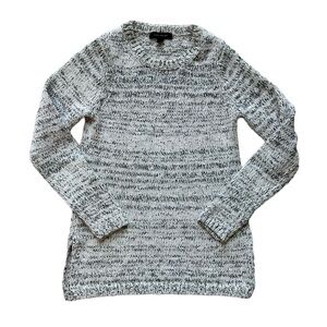 Ann Taylor Sweater White & Black Marled Long Sleeve Women’s Size Small‎